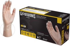 GLOVEPLUS Industrial Clear Vinyl Gloves, Latex Free, Powder Free, Food Safe,