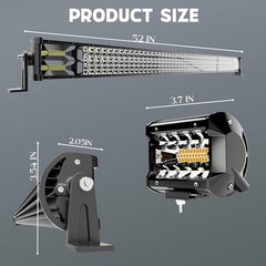 Off-Road LED Light Bar & Pod Kit: 52″ Combo Beam & 4×4″ Lights