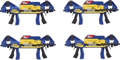 Quick Grip 530062 4-1/2″ Quick-Grip One-Handed Micro Bar Clamp 4 Count