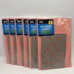 Lot of 8 Jot Lined Notebooks Assorted Rainbow & Tropical New Sealed