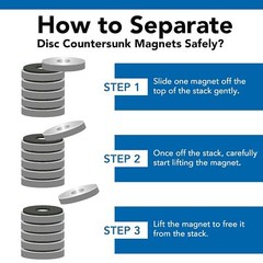60 Pack Small Magnets Rare Earth Magnets with Countersunk Hole Matching Screw…