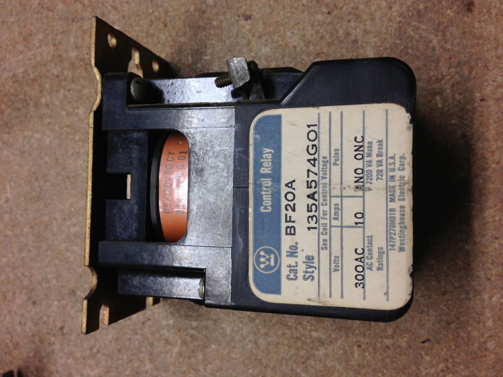 BF20A 135A574G01 Westinghouse Relay 120VAC