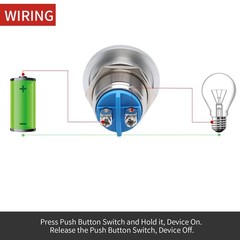 APIELE 19MM Momentary Push Button Switch Mushroom Head Push Button IP65 Water…