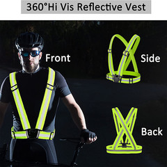 2PCS Safety Vest with High Visibility Reflective Belt Stripe Security Adjustable