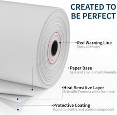 50 Rolls 2 1/4″ x 85′ Thermal Receipt Paper Case POS Cash Register Free Shipping