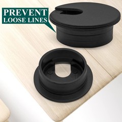 Litoexpe Black Desk Cord Grommets 1-1/2 Inch, Plastic