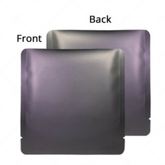 Multi-Size Both-Sided Matte Black Aluminium Mylar Open Top Bag w/ Tear Notches