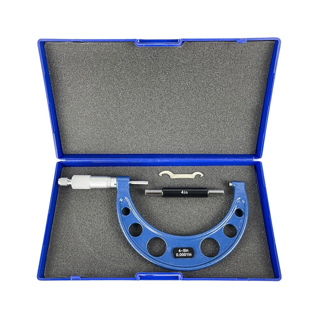 HFS(R) 4-5″x0.0001″ Solid Metal Frame Outside Micrometer(Plastic Case)