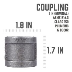 BK Products 1 in. FPT x 1 in. Dia. FPT Black Malleable Iron Coupling (Pack of 5)