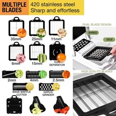22 in 1 Vegetable Chopper, Multifunctional Food Chopper Dicer One size, White