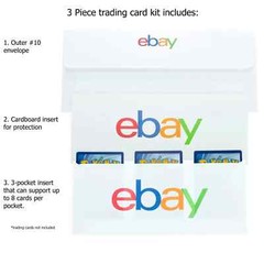 3 Pocket Ebay Logo Trading Card Envelopes 5 count