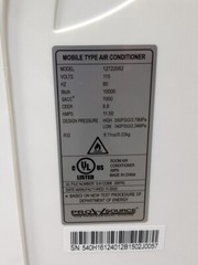 Pro Source Portable Air Conditioner AC Unit 10000 BTU/Hr. 115v 11.5 Amp