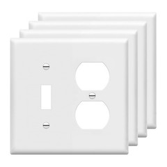 ENERLITES Toggle Light Switch/Duplex Outlet Wall Plate, Brown, 2-Gang