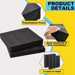 2 Pcs Customizable Polyethylene Foam Packing Foam Insert Sheets Thick Black S…