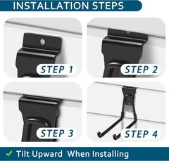 Slatwall Hooks Black 20 Pack Garage Wall Organizer Heavy Duty Durable Accesso…