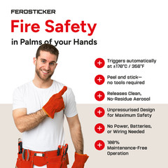 FEROSTICKER Small Automatic Fire Extinguisher for Electric Boxes (Pack of 1)