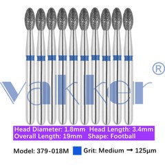 10pc/pk Dental Diamond Burs Shape Egg Diamond Bur Super Fine Medium Coarse