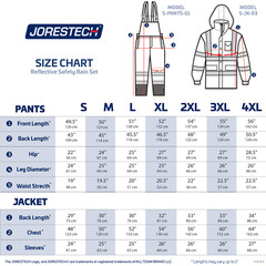 Safety Overall and JACKET with Reflective X on BACK Rain Set JORESTECH