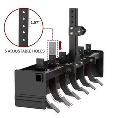55″ Width Box Blade Tractor Attachment W/ 6 Scarifier Shank Cate 0 & Cat 1 Heavy