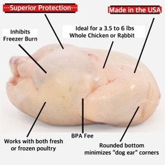 POULTRY SHRINK BAGS 10″X16″ CHICKEN FOOD PROCESSING FREEZER SAVER (USA MADE🇺🇸)