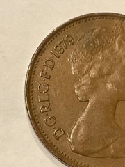 RARE -NEW PENCE- 2 D.G.REG.F.D.1979 Elizabeth ll British coin