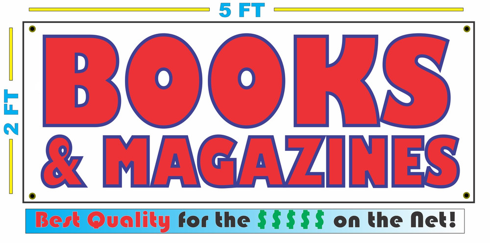 BOOKS & MAGAZINES Banner Sign 4 Resale Shop Antique Store New & Used