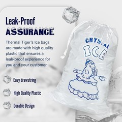 Ice bags 10 lb with Drawstring, 500 Count – Heavy Duty 11″ x 20″ Plastic Ice Bag