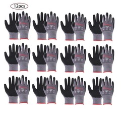 Safety Work Gloves MicroFoam Nitrile Coated Foam Gloves M-Size/12 set