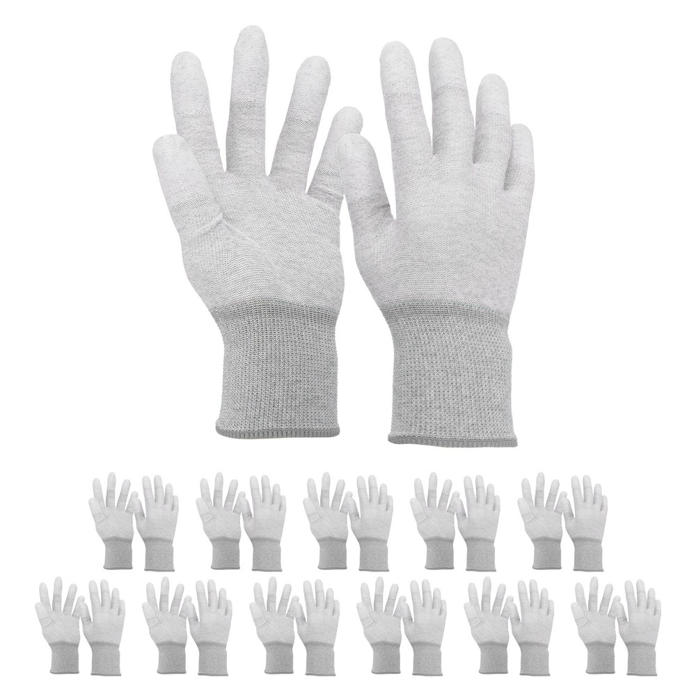 12 Set ESD Anti-Static Gloves Carbon Fiber Protective Glove Large Size Gray
