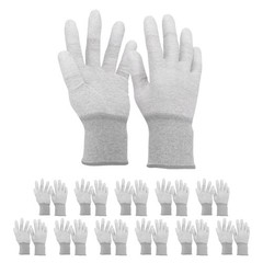 12 Set ESD Anti-Static Gloves Carbon Fiber Protective Glove Large Size Gray