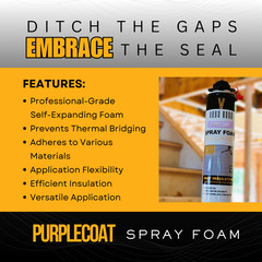 Vega Bond Purplecoat Closed Cell Insulation Spray Foam -Covers 240 BF-12pack Set
