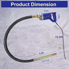 Handheld Concrete Vibrating Tool, 1500W Electric Concrete Vibrator with 13000…