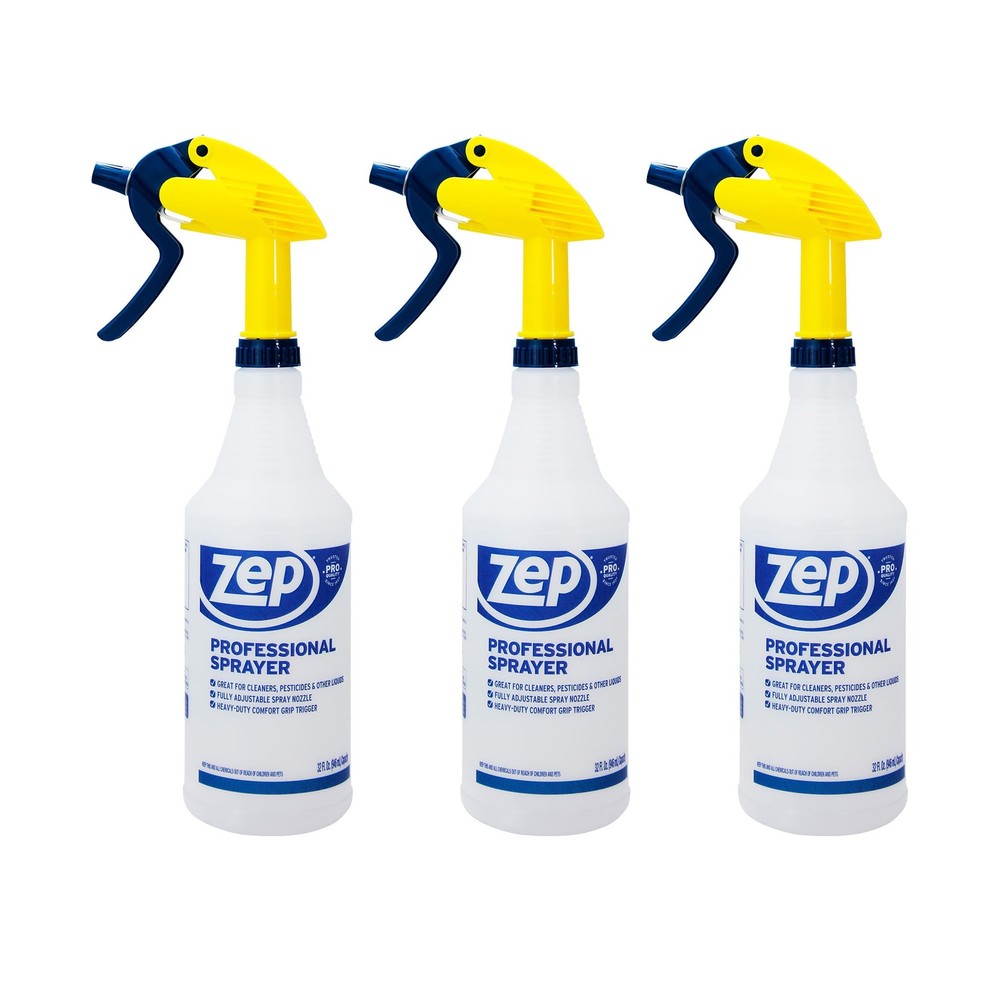 ZEP Professional Sprayer Bottle – 32 oz (Pack of 3) – 3 Spray Bottles, White