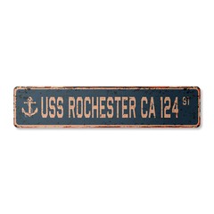 USS ROCHESTER CA 124 Vintage Street Sign us navy ship veteran sailor rustic gift