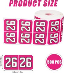 500Pcs 2026 Year Stickers, 3/4X1-1/2Inch File Folder Labels 26 Year