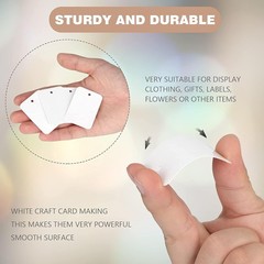 jijAcraft 1000Pcs Price Tags, White Clothing Tag for Rectangle, White-blank