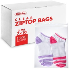 Dirose – 7 x 10 Reclosable Poly Zip Bags (1000 Count), 2 Mil – Plastic Zip&lock