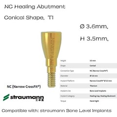 Healing Cap Abutment NC ITI Straumann BL/BLT Fits 2.0/3.5/5.0/7.0/8.0mm H Ø3.6 D