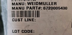 Weidmuller 6720005430 15A 120V Din-rail mount duplex receptacle w/LED indcatr