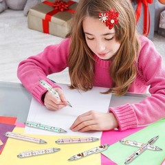 Ireer 8 Pcs Ballpoint Pens for Women 1.00 mm Cute Black Ink as picture shown