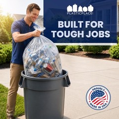Plasticplace 55-60 Gallon Trash 17 High Density Garbage Can 36 X 60 150 Count