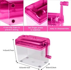 Portable Hand-Powered Shredder – Quiet Operation & 1L Capacity in Delightful Red