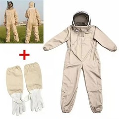 XXL Full Body Beekeeping Suit Ventilated Veil Hood with Gloves Beekeeper Outfit