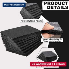 Frienda 6 Pcs 12″ x 8″ x 0.5″ Polyethylene Foam Sheet Thick Black Packing Foam P