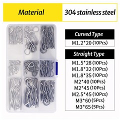 1mm 1.2mm 1.5mm 2mm 2.5mm 3mm 4mm – 6mm R Clip Stainless Steel 304 A2 Beta Pins