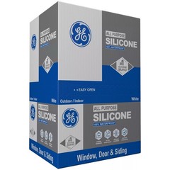 GE 2749483 White Silicone Window & Door Caulk Sealant 10.1 oz. (Pack of 12)
