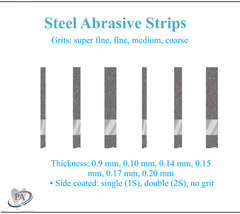 Dental Steel Abrasive Strips corundum, diamond, L: 150mm, Coarse, Medium, Fine