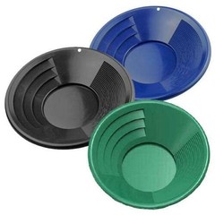 Sluice Monkey 3 Pack of 14 inch Gold Pans one of Each Color for Your Gold Panni