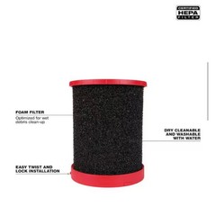 Milwaukee M18 M12 HEPA Wet Dry Vacuum Filter 2 Pack New 49-90-1900HW HEPA