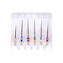 6Pcs Dental Endodontic Endo NITI Rotary Files X-Pro Gold Taper Tip Assorted 25mm
